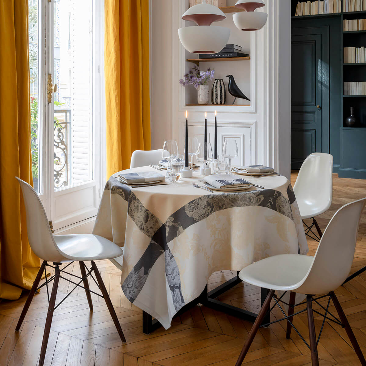 A La Fran쳌aise Yellow Table Linens by Le Jacquard Francais