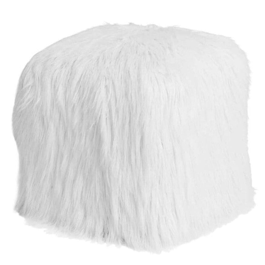 Fabulous Furs Faux Fur Throws, Pillows & Rugs Signature Faux Fur Pillow // White Tibetan Lamb (Lumbar)