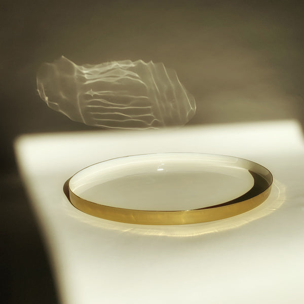 Image of M+A NYC Enamel and Brass Plated Oval Tray