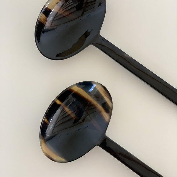 Image of M+A NYC Horn Servers 11" - Set of 2 - in the Zebra colorway.