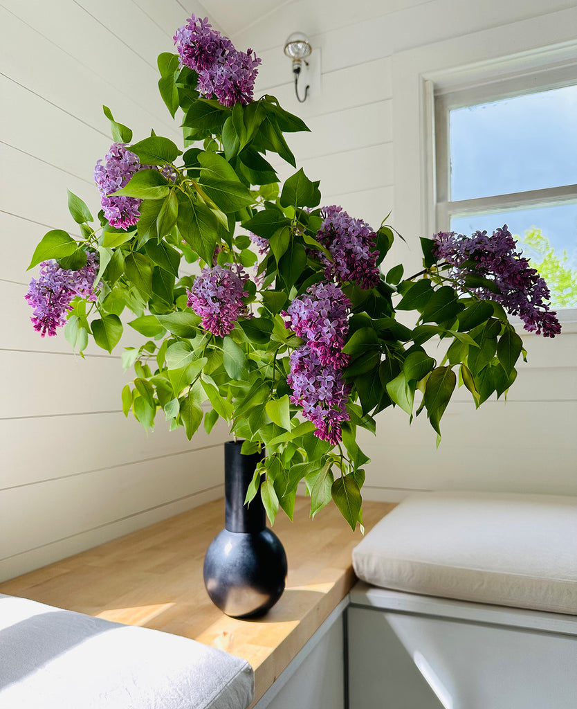 M+A NYC Lolita Soapstone Vase with Lilacs