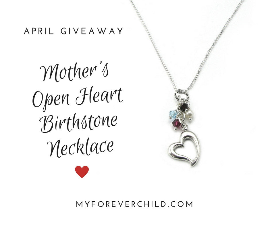 Open Heart Birthstone Necklace 