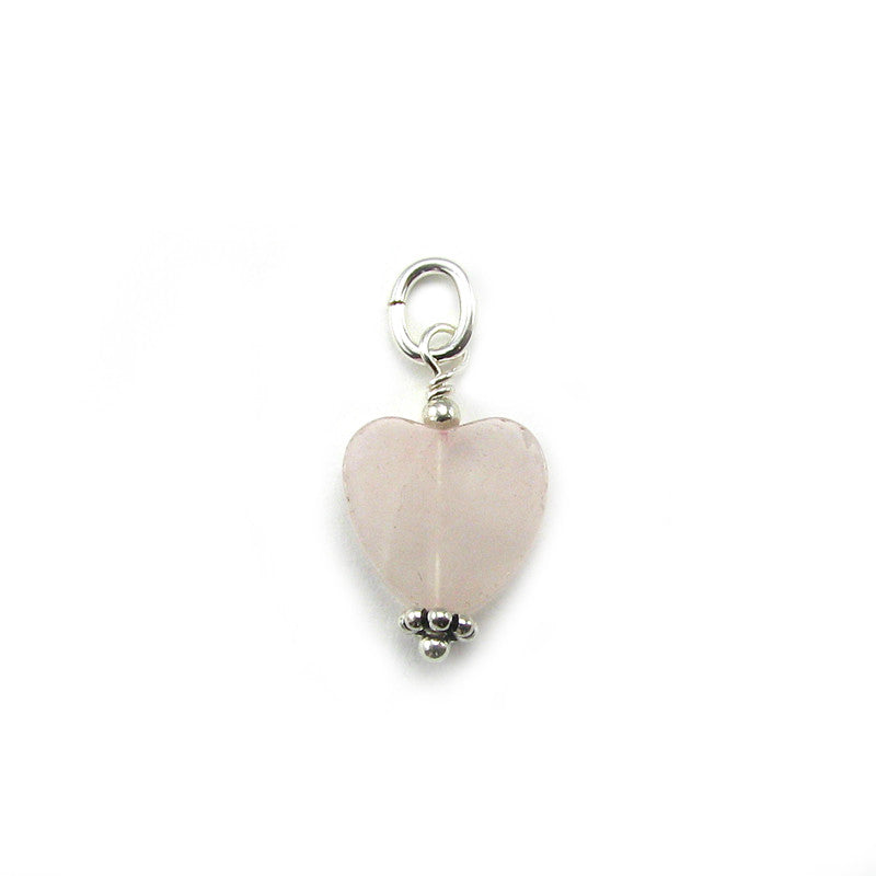 Healing Heart Rose Quartz Charm- Small | Sterling Silver - My Forever Child