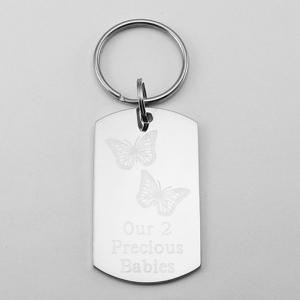 2 PCS DOG Tags Stainless Steel Keychain Pet Labels Fob $7.28