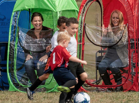 The right sports equipment for kids sports and the sidelines should include pop-up spectator tents