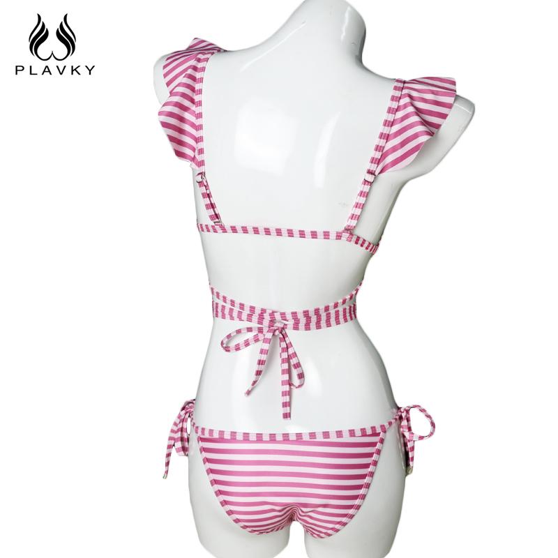 pink striped bathing suit