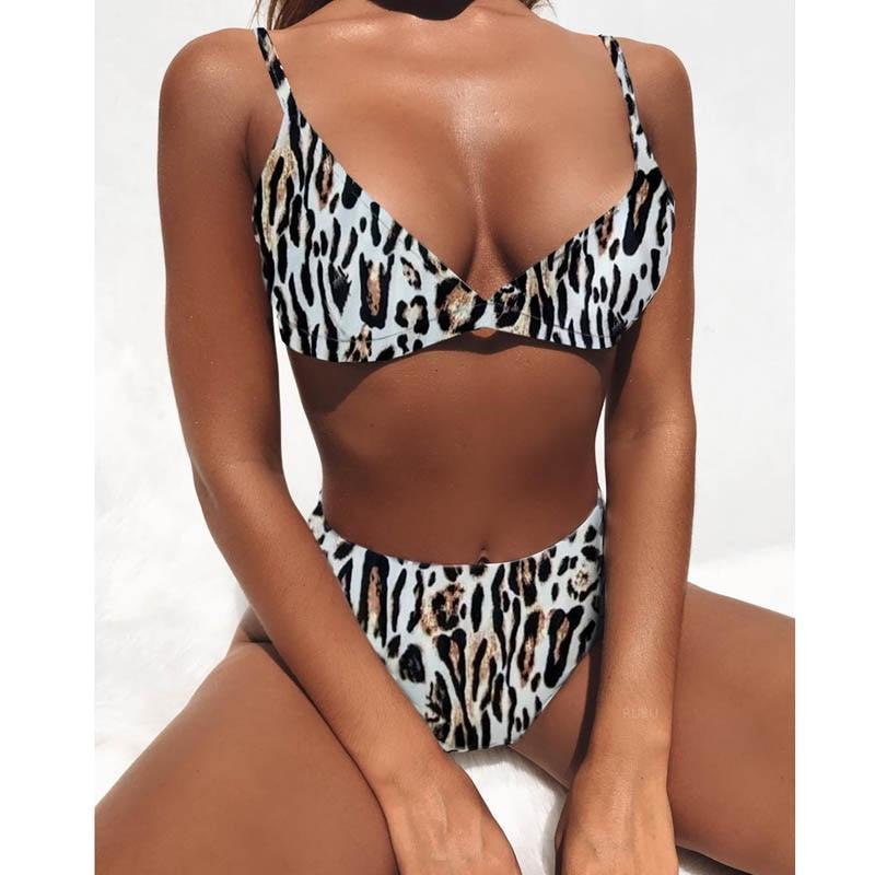Sexy Leopard Bikinis 2019 Micro Bikini Set Push Up Thong Biquini High