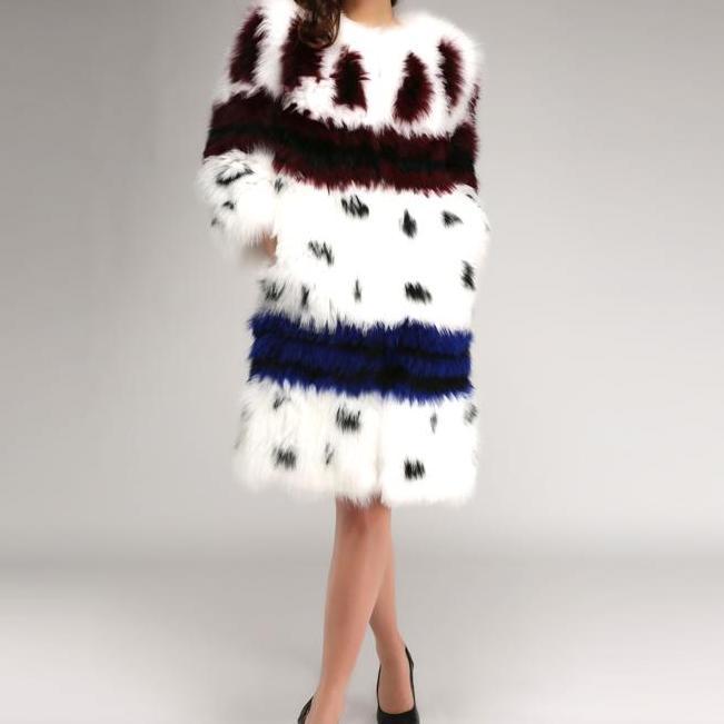 fashion hit the color long of fox fur coat fox white popular style fur