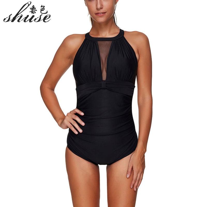 high neck padded swimsuit