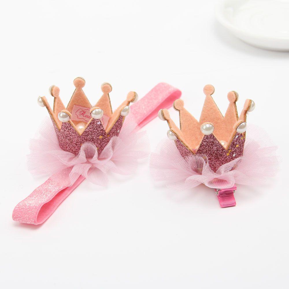 Baby girl flower princess crown headband elastics headbands for newbor
