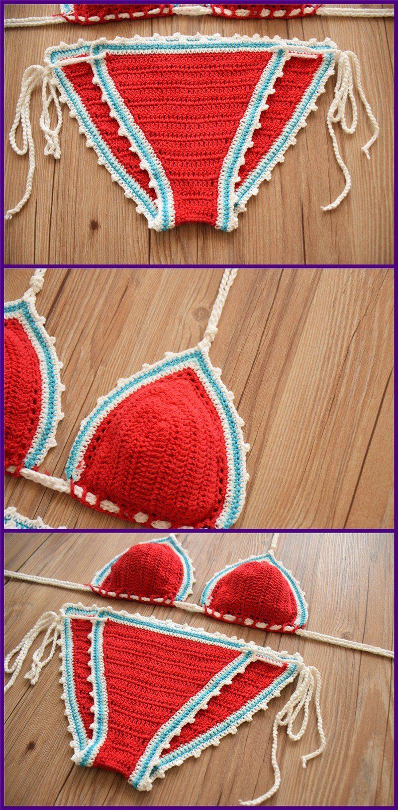 Sexy Handmade Crochet Bikini Women Crochet Swimsuit Biquini Crochet Sw