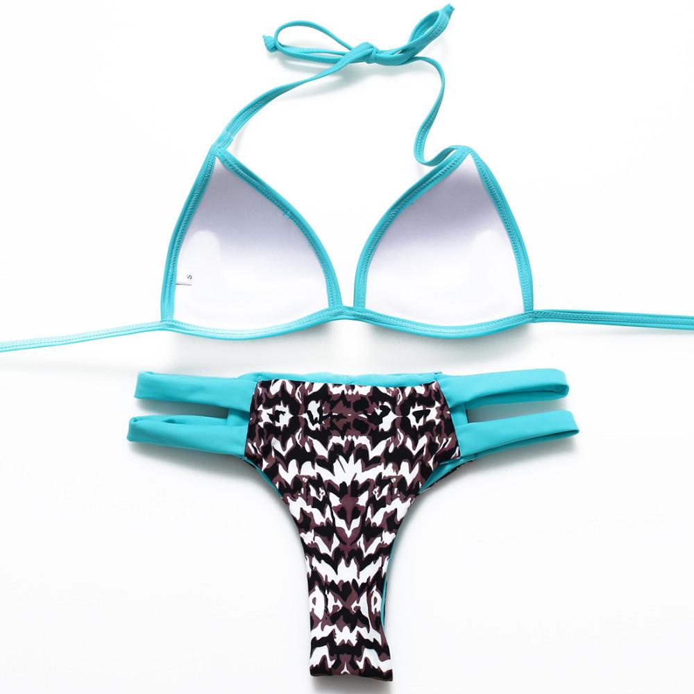 Trangel Women's Leopard Printed Swimwear Bow Brazilian bikinis Set Hal