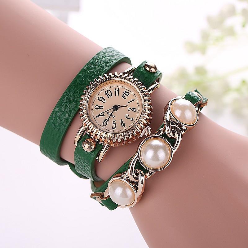 New Fashion Women Bracelet Pearl Watch Casual Women Wristwatch Luxury