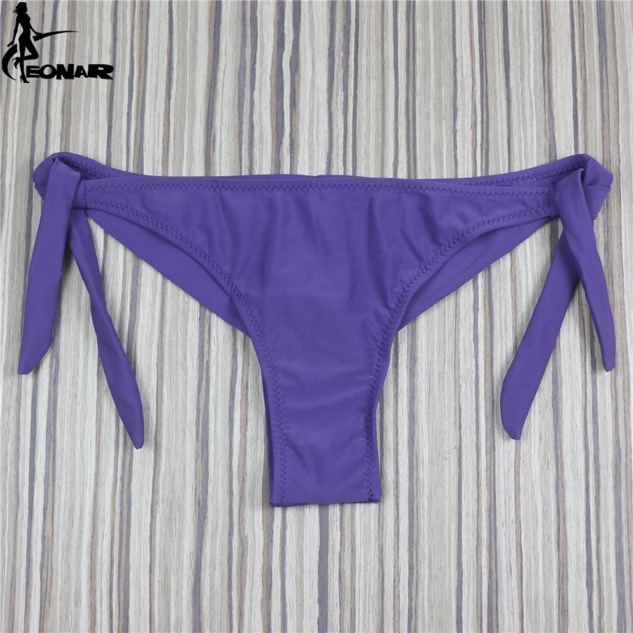 Sexy Solid Thong Bikini Brazilian Cut Swimwear Women Bottom Adjustable