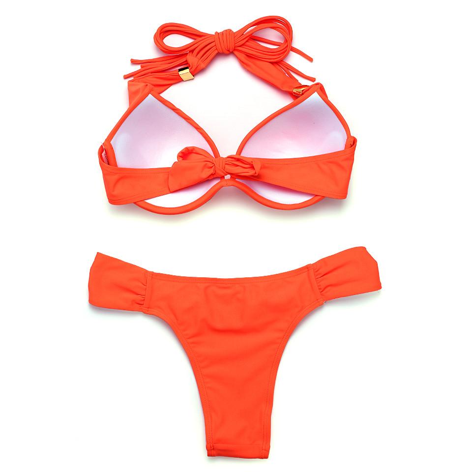Push Up Brazilian Neon Bikini Set Swimwear.