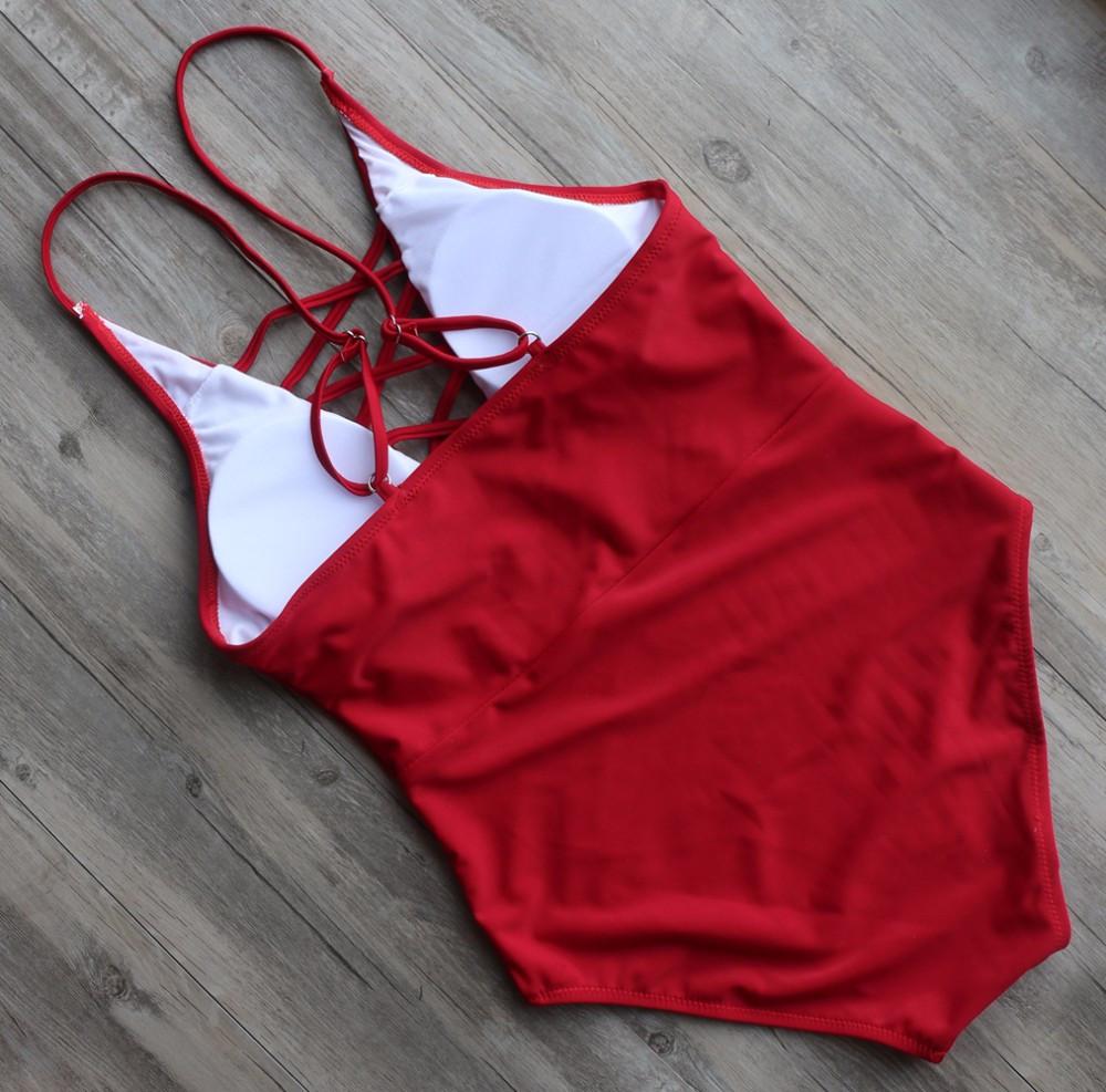 Newest Bandage One Piece Swimsuit Sets Sexy Swimwear Women Lace Bodysu 4615