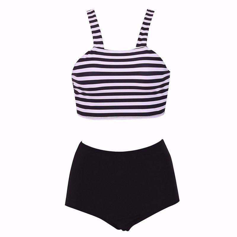 High Waist Halter High Neck Bikini Set