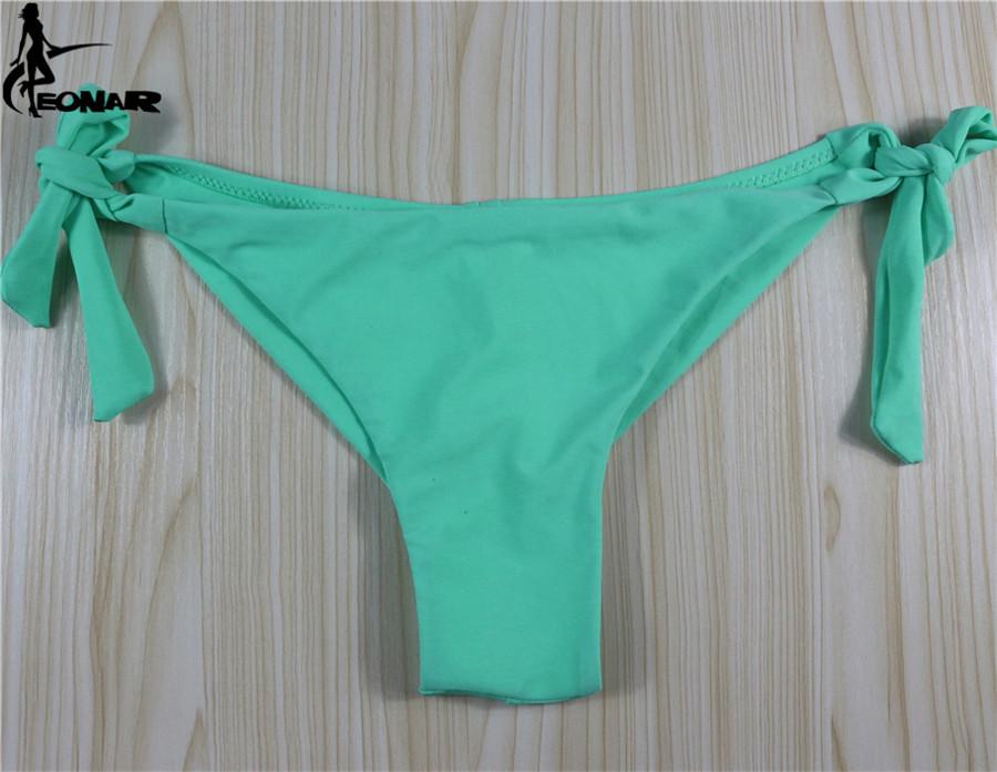 Sexy Solid Thong Bikini Brazilian Cut Swimwear Women Bottom Adjustable