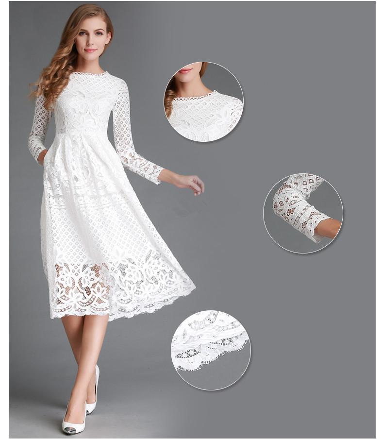 Casual White Lace Party Dress