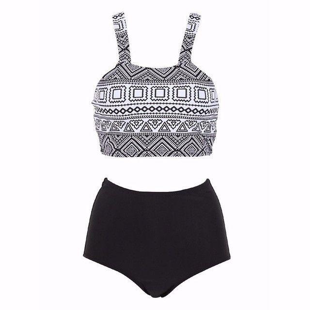 High Waist Halter High Neck Bikini Set