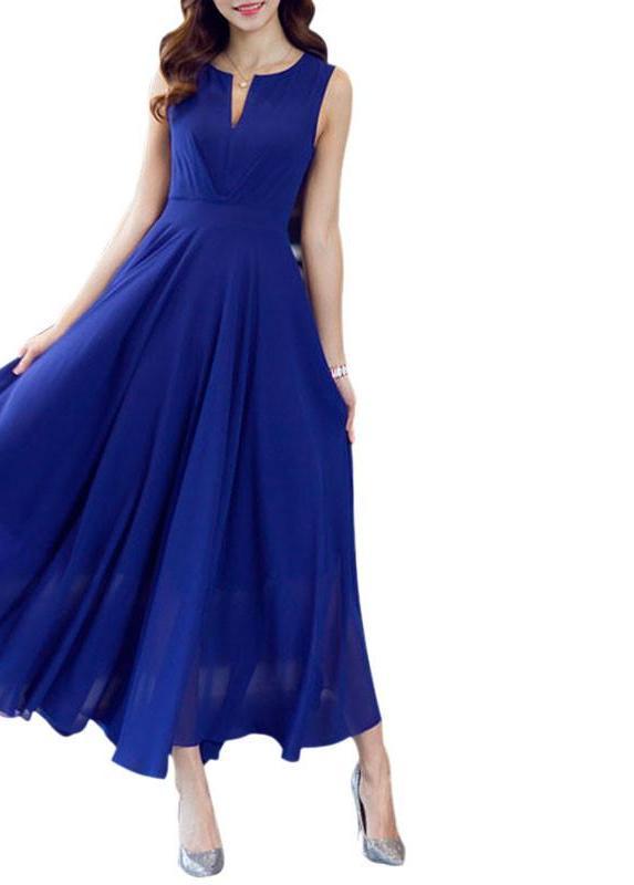 Vestidos Summer New Arrival Women Vintage Chiffon V-Neck Sleeveless Hi