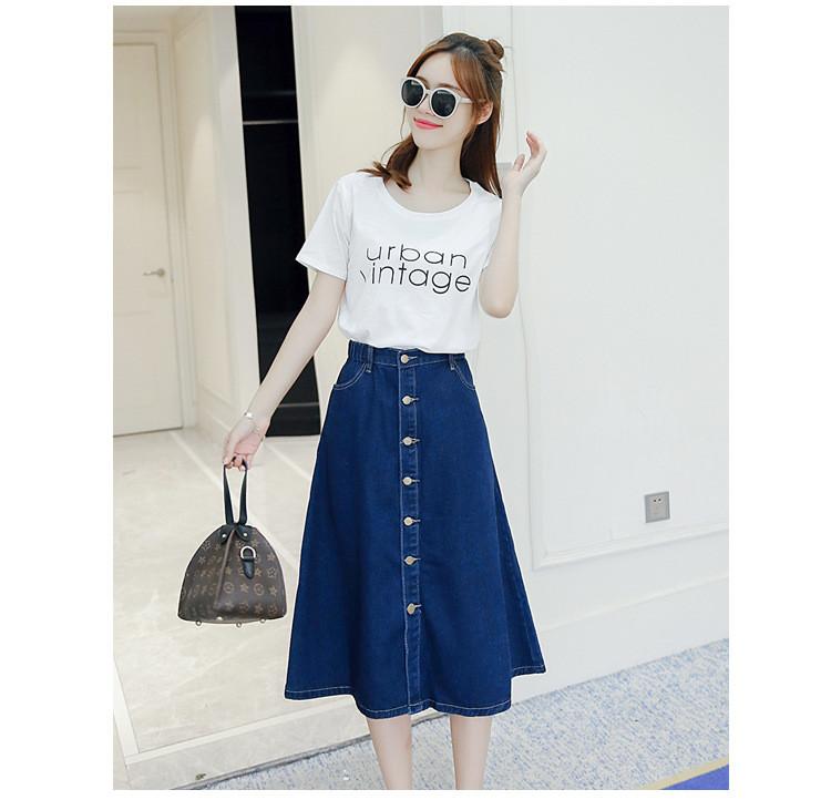 denim skirts calf length