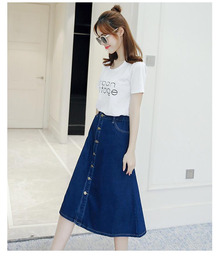 denim skirts calf length