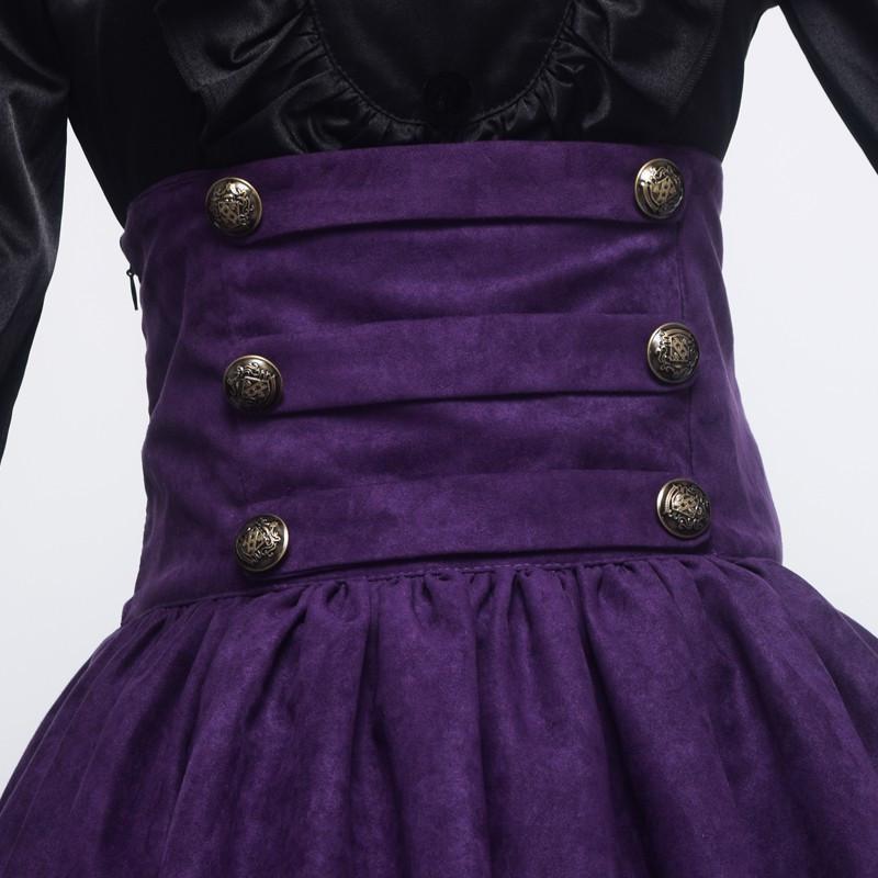 Vintage Steampunk Skirt Victorian Gothic High Waist Long Walking Slim