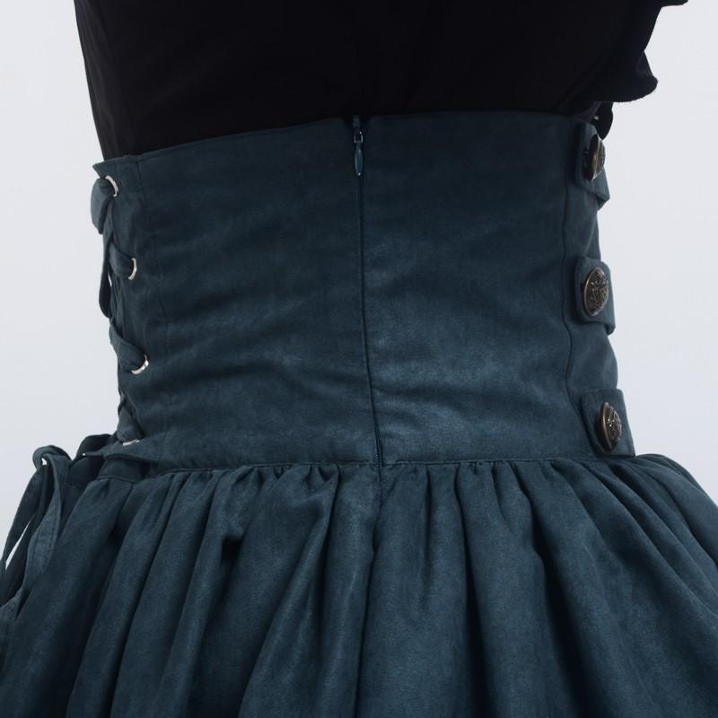 Vintage Steampunk Skirt Victorian Gothic High Waist Long Walking Slim