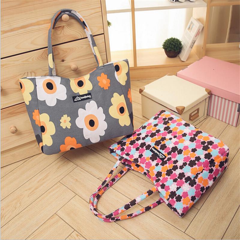 Waterproof Canvas Casual Zipper Shopping Bag Large Tote Women Handbags