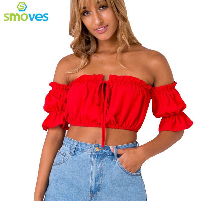 red ruffle tube top