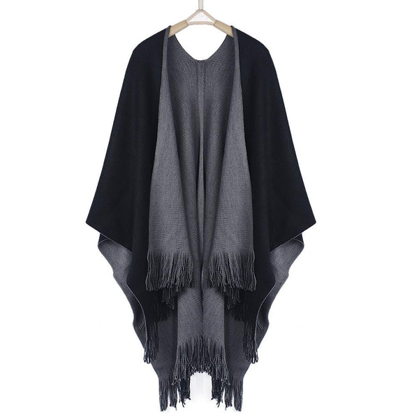 Winter Knitted Cashmere Poncho Cape - SheSimplyShops