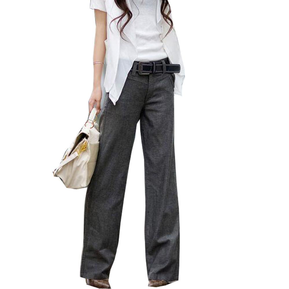 womens wide leg linen trousers uk