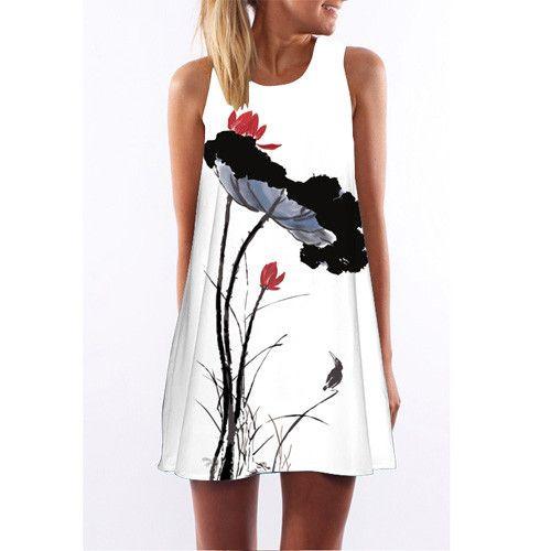 Bohemian Dress New Fashion Women Summer Style Dress Sleeveless O neck