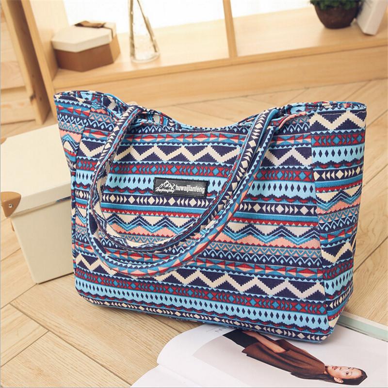 Waterproof Canvas Casual Zipper Shopping Bag Large Tote Women Handbags – SheSimplyShops