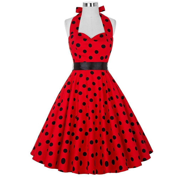 Retro Rockabilly Pinup Halter Dress