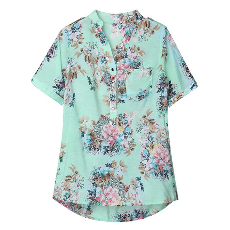 Plus Size S-3XL Womens Spring Summer Casual Blouse Shirt Short and Lon