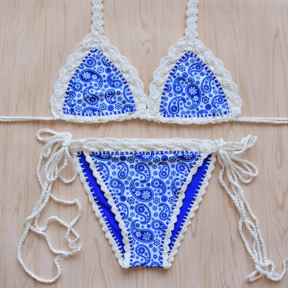 Sexy Handmade Crochet Bikini Women Crochet Swimsuit Biquini Crochet Sw