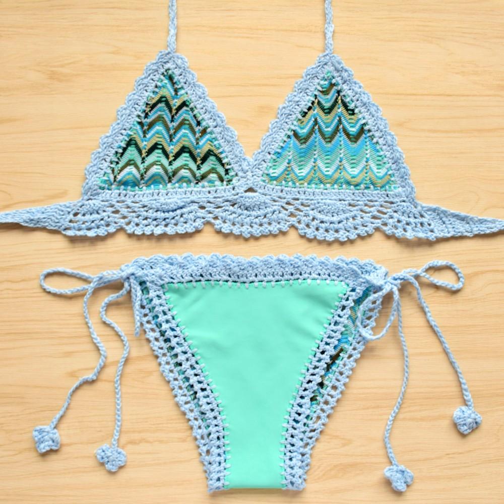 Sexy Handmade Crochet Bikini Women Crochet Swimsuit Biquini Crochet Sw