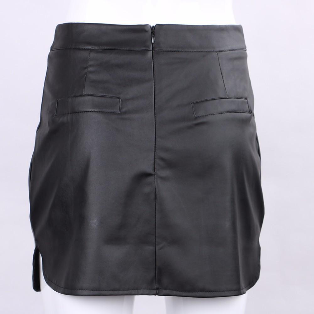 Leather Skirts High Waist Sexy Vintage Office Skirts