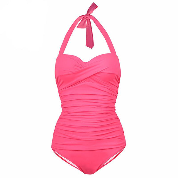 One Piece Swimsuit Plus Size Swimwear Women 2016 Summer Beach Wear Hal