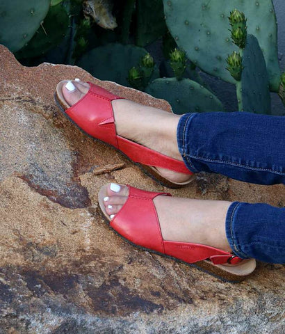 poppy red slingback sandal