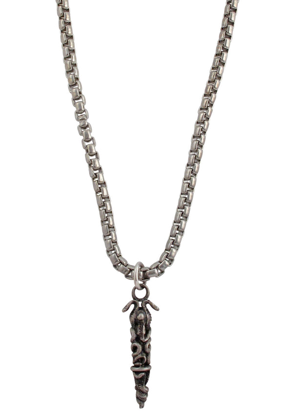 Oxidized Silver Pendant Necklace