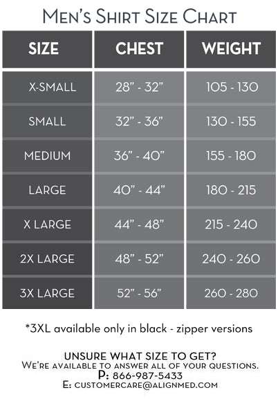 Mens Pullover Shirt Size Chart - Alignmed