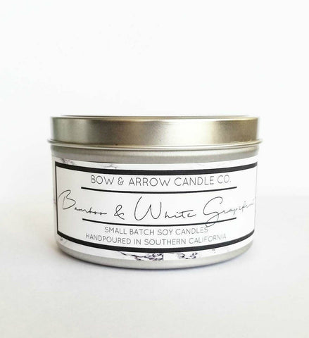 Bamboo & White Grapefruit Scented 15 oz Soy Candle - Bow & Arrow