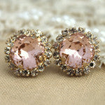 Blush Wedding Ideas: Blush Pink Crystal Earrings by Iloniti 