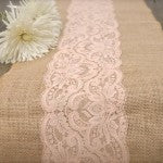 Blush Wedding Ideas: Blush Lace Table Runner by Mylk and Honey on Etsy