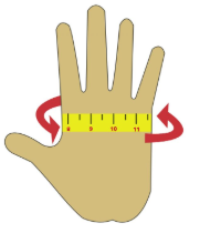 SupAir Touch Gloves Sizing Chart
