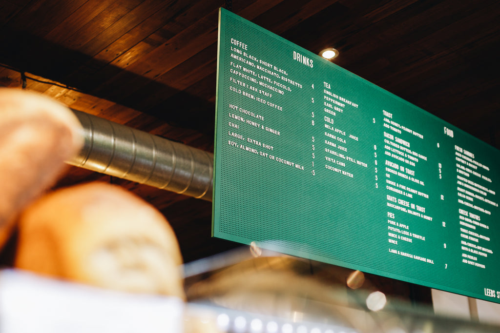 Proffer made Custom Menu Board in Green