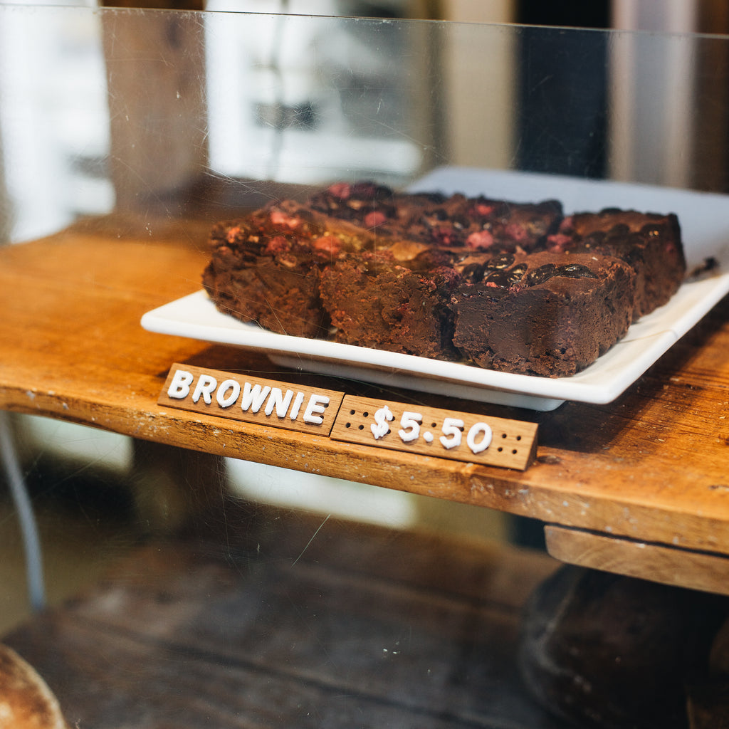 Wooden Price Display Tag for a Brownie